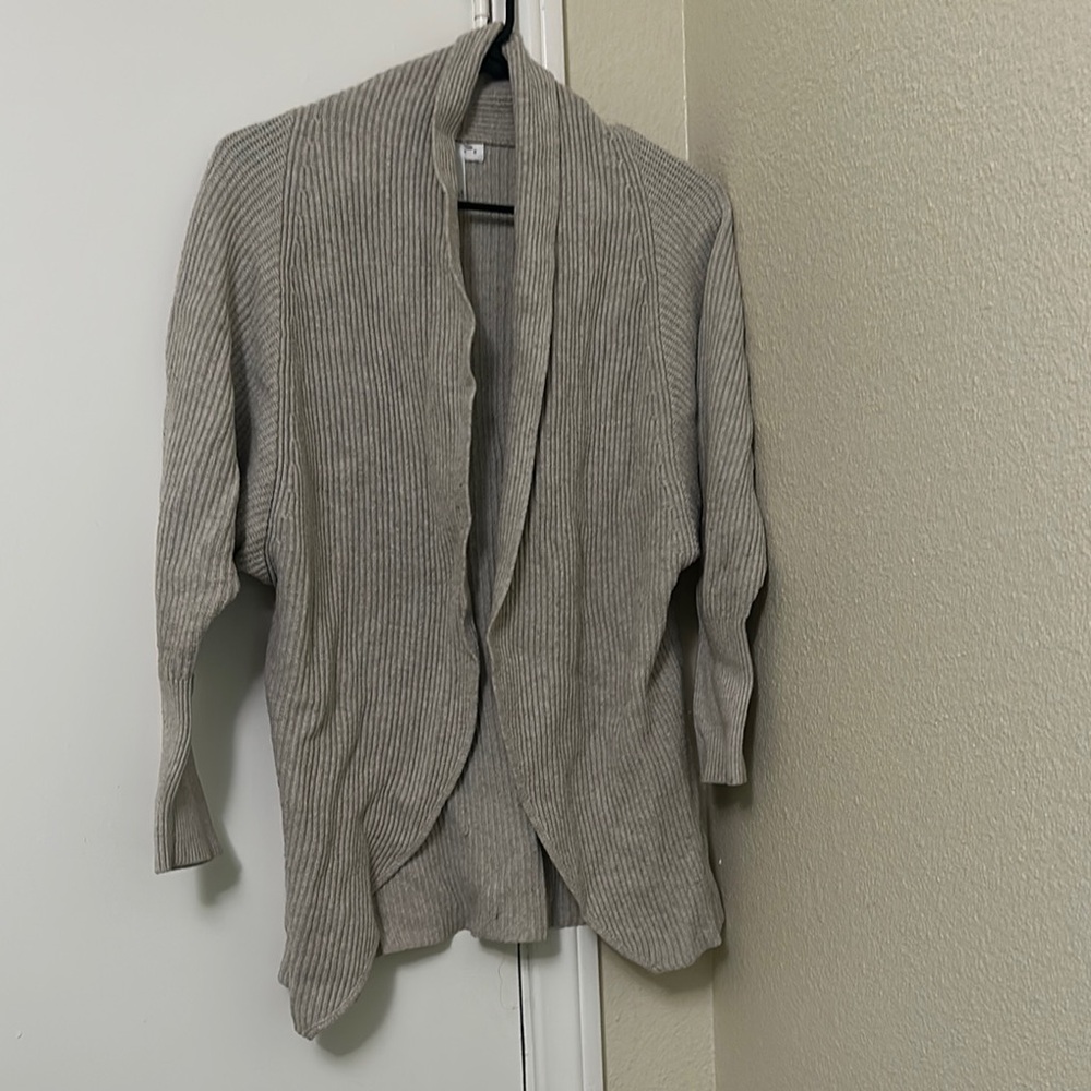 Leith Tan Shrug Sweater with Shawl Collar